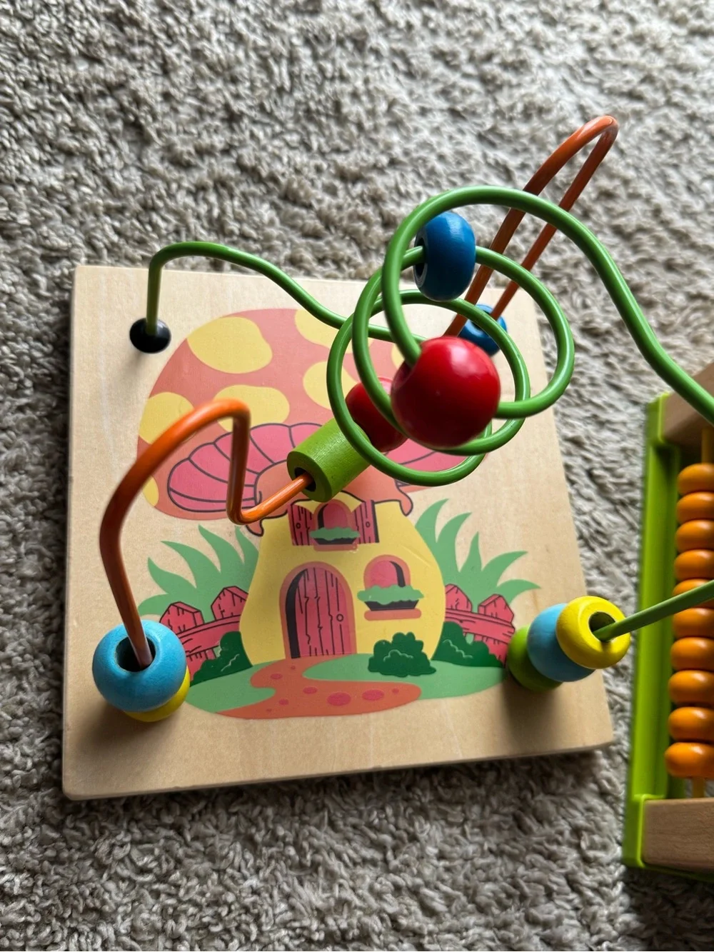 Wooden Activity Cube Montessori Learning Toy Bead Maze Shape Sorter Clock Abacus